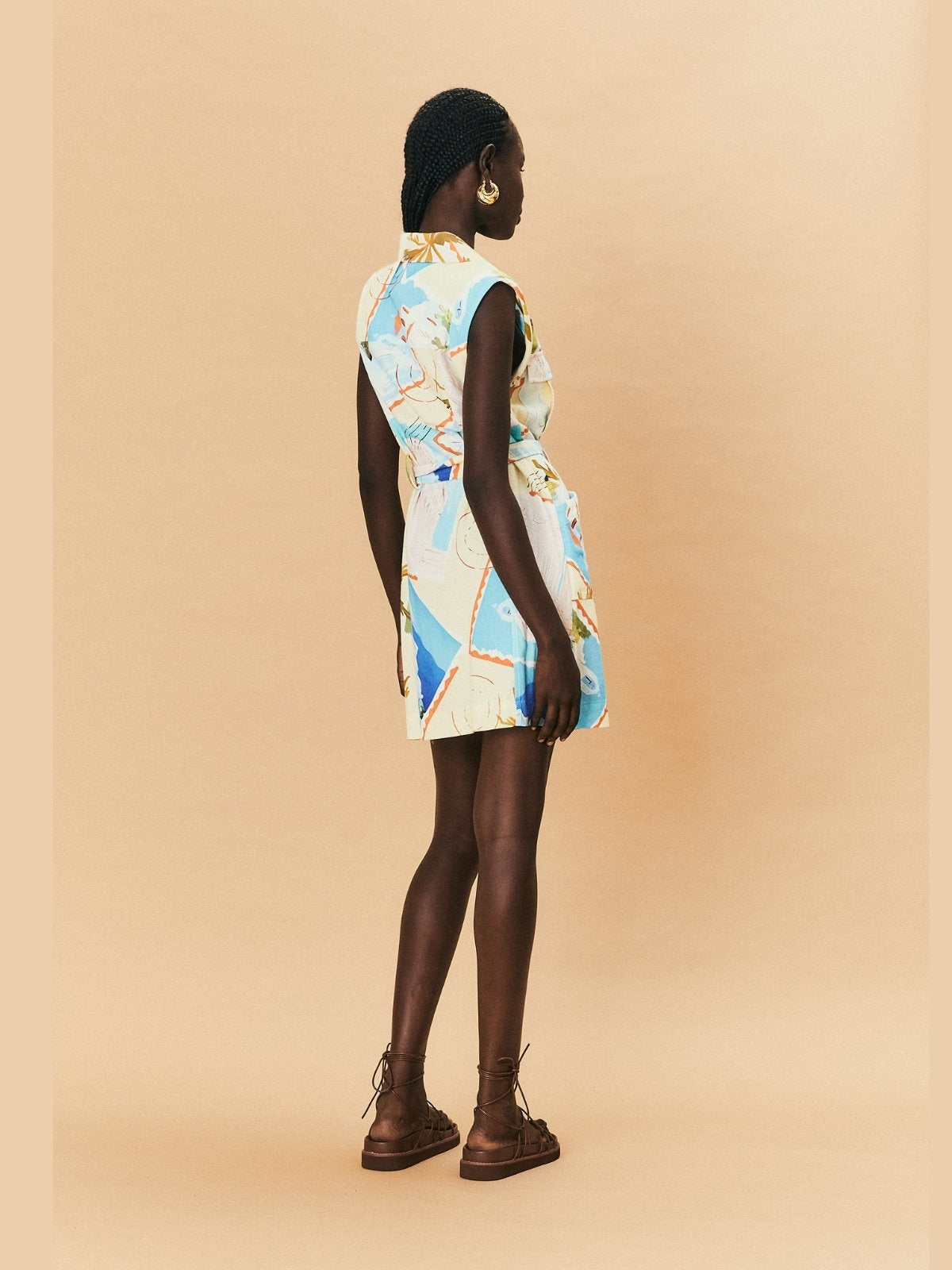 ELORA MINI DRESS - POSTCARD PRINT