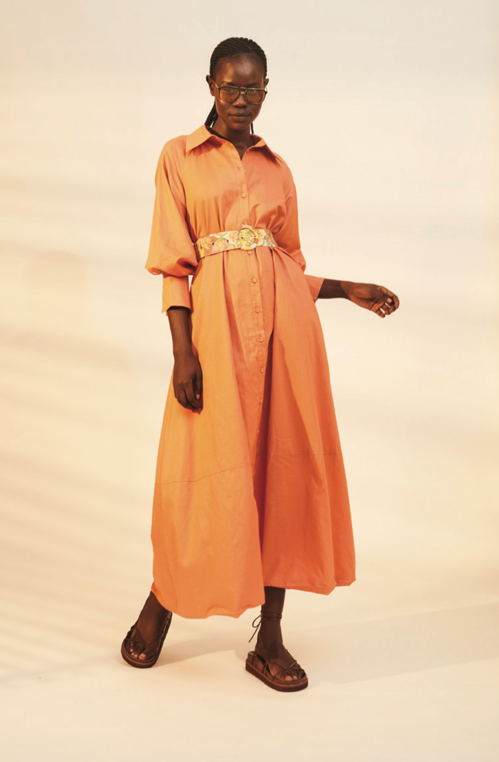 Bea Maxi Shirt Dress | Apricot