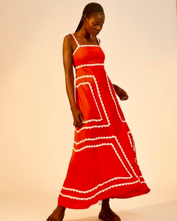 Amelia Maxi Dress | Plain Red