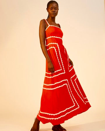 Amelia Maxi Dress | Plain Red