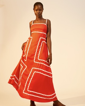 Amelia Maxi Dress | Plain Red