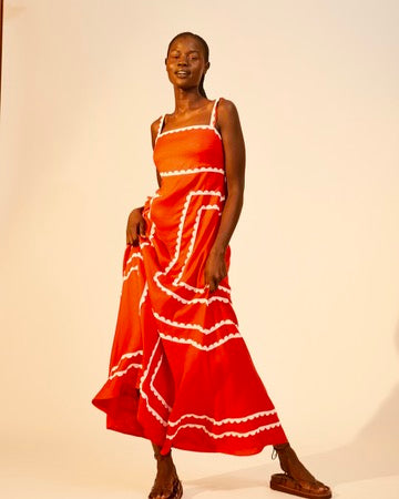 Amelia Maxi Dress | Plain Red