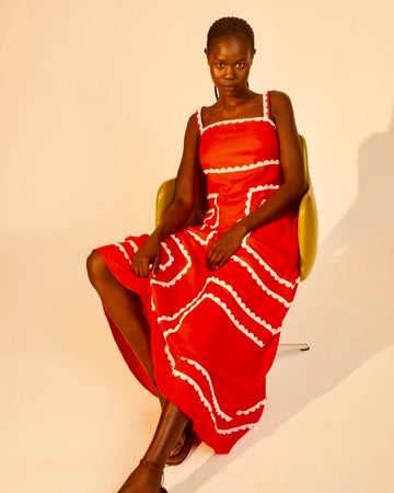Amelia Maxi Dress | Plain Red
