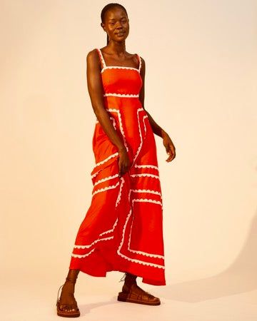 Amelia Maxi Dress | Plain Red
