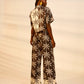 Abena Short Sleeve Shirt | Black White Tropical
