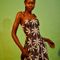 Abena Maxi Dress | Black White Tropical