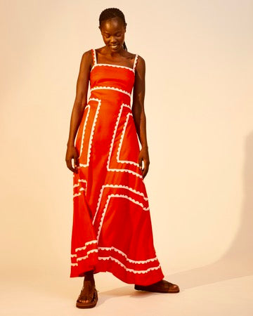 Amelia Maxi Dress | Plain Red