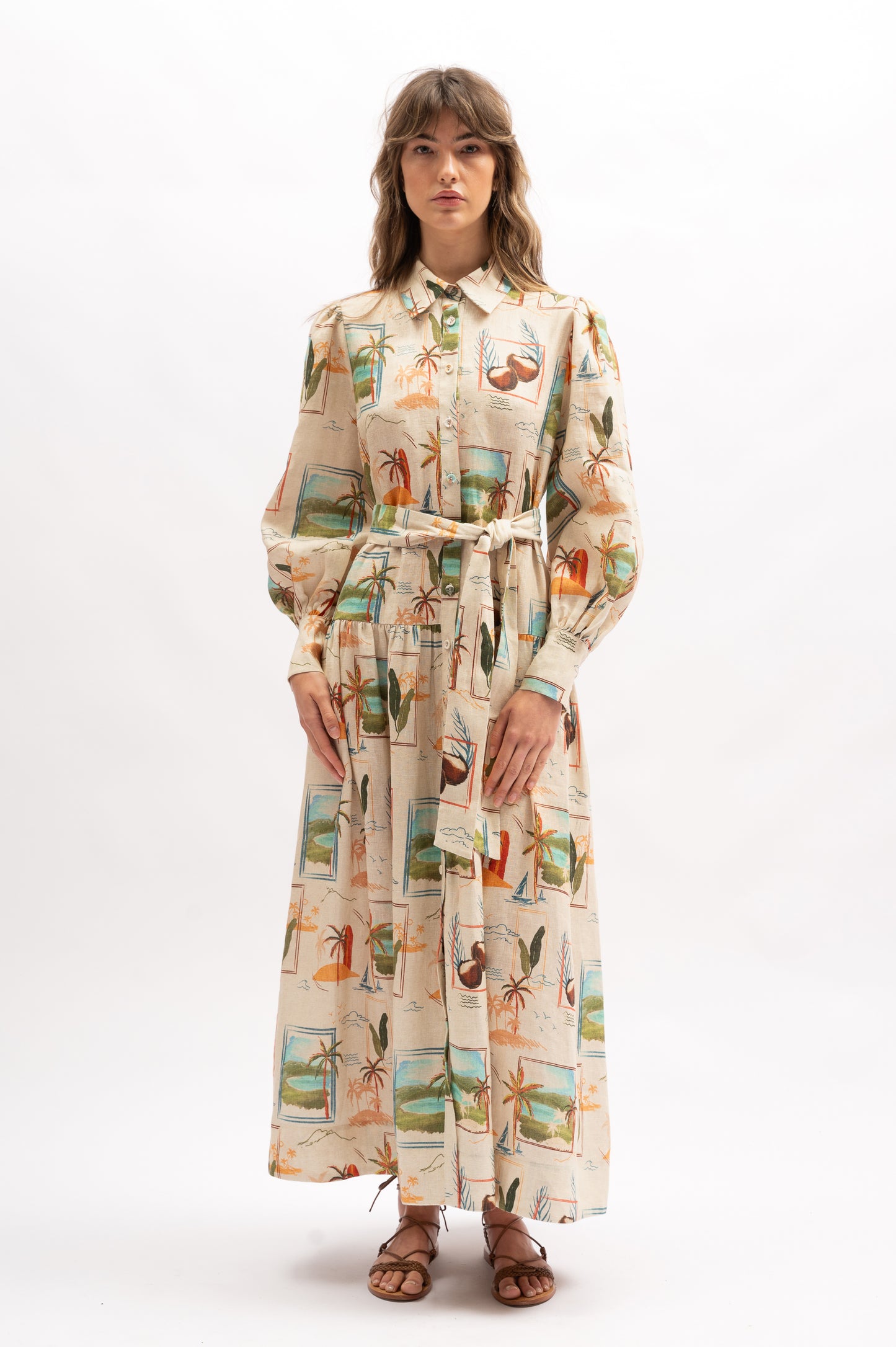 Cecile Maxi Shirt Dress | Hawaii Print – La Maise Studio