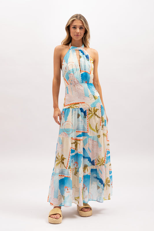 Ellora Maxi Dress | Postcard Print