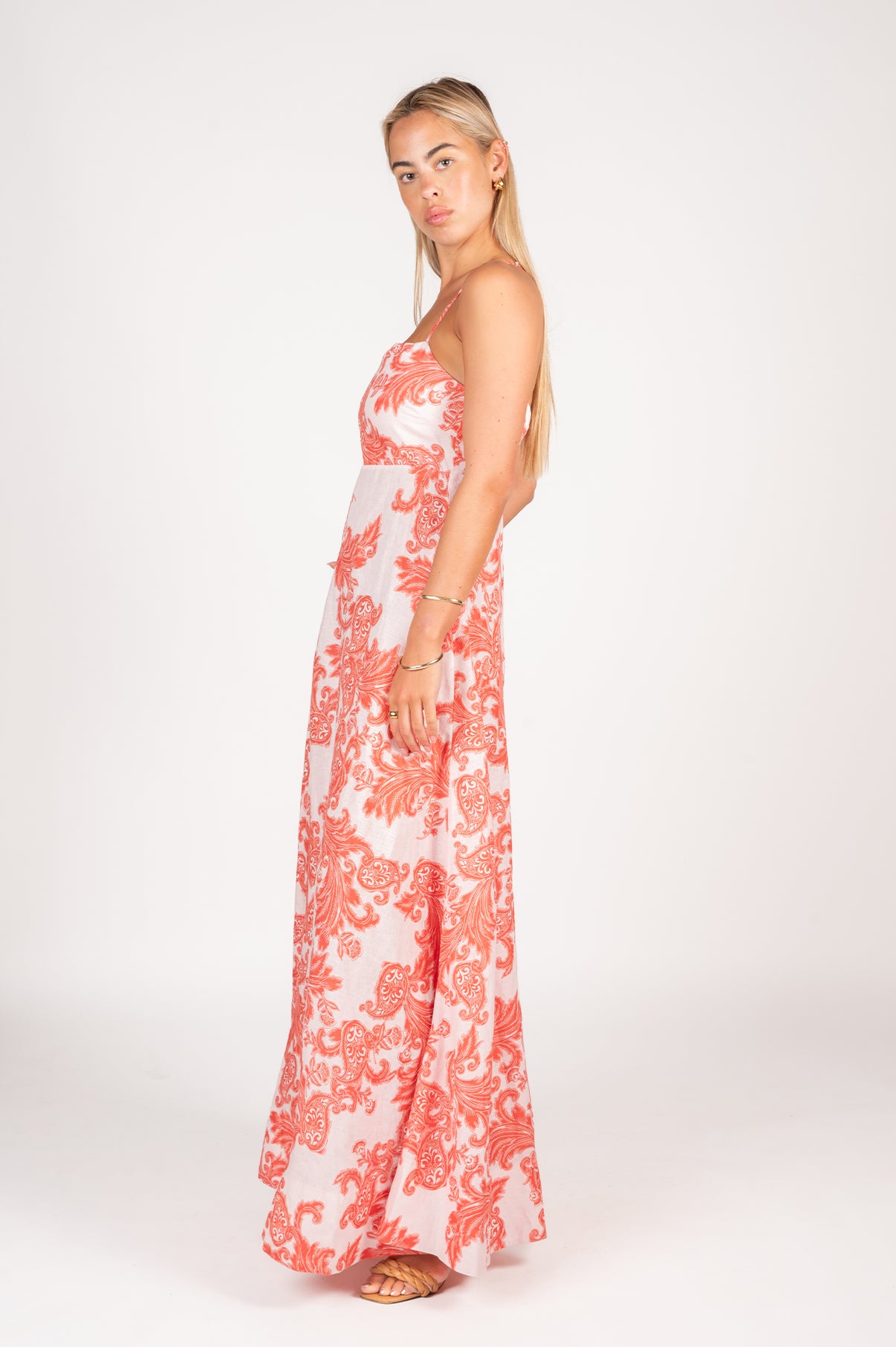 Calliope Maxi Dress | Pink Paisley