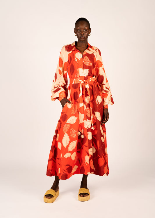 Allegra Midi Dress | Pomegranate